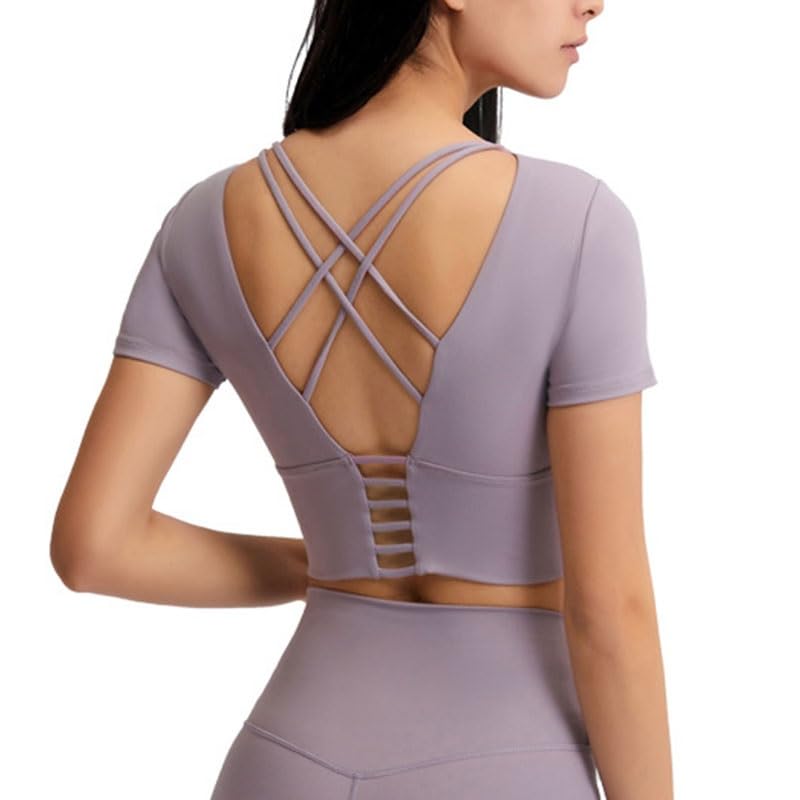 Women's Padded Short Sleeve Yoga Top