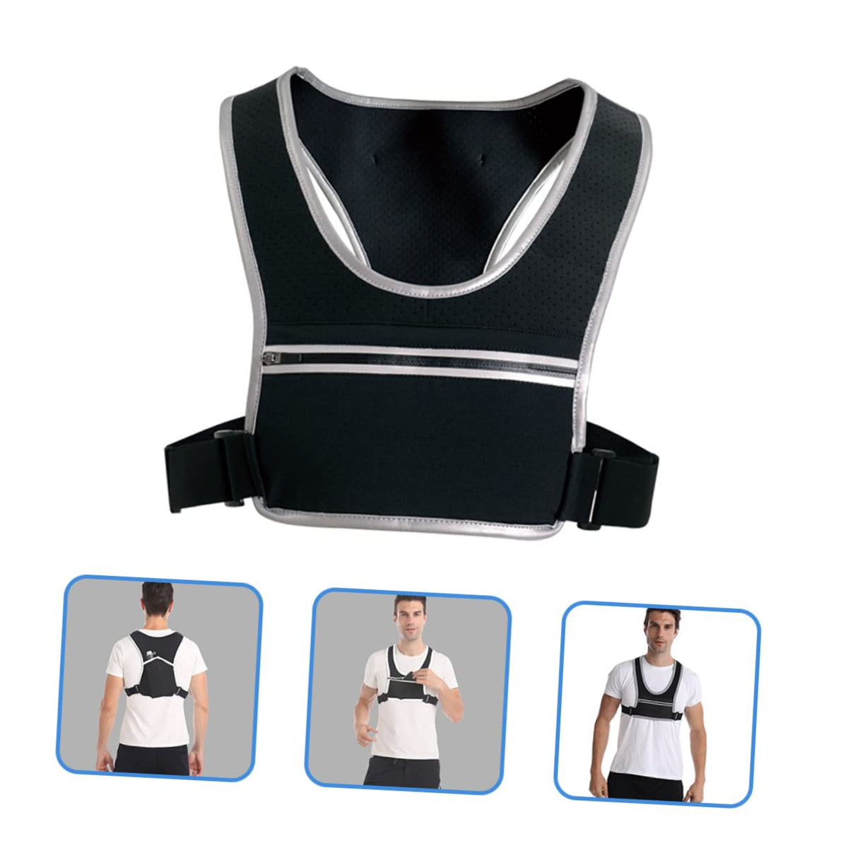 Reflective Running Vest with Adjustable Belt & Pockets