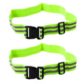 2pcs Adjustable Reflective Belt for Night Running and Climbing Green