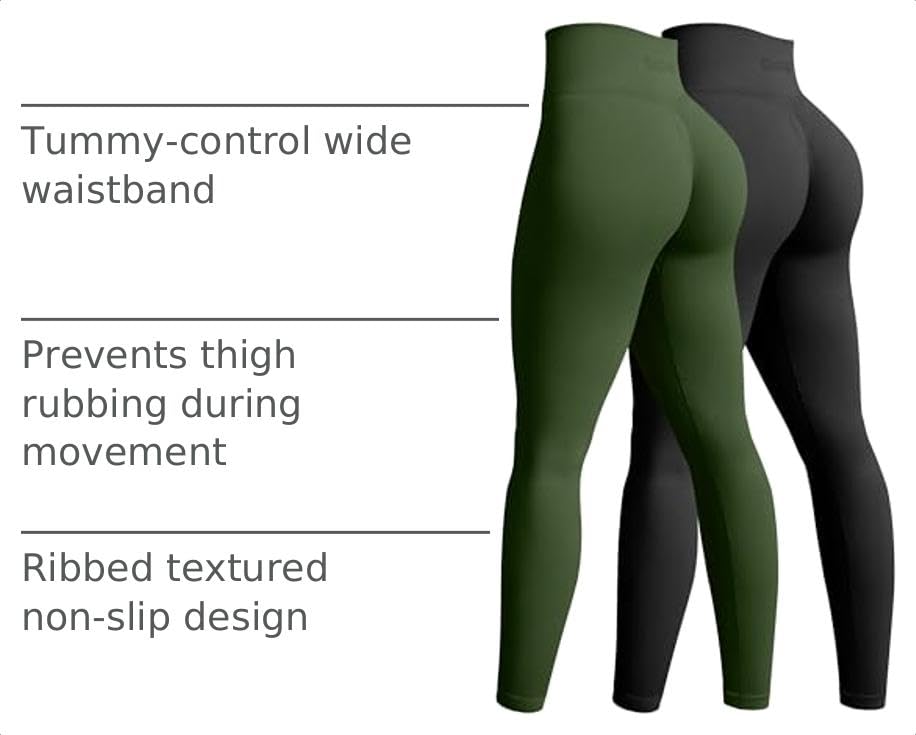 OQQ Women's 2 Piece Yoga Pants Butt Liftings Workout Leggings