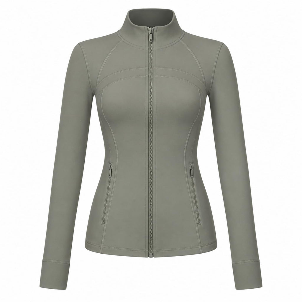 Women's Zip Up Athletic Jacket, Long Sleeve Slim Fit Workout Layer