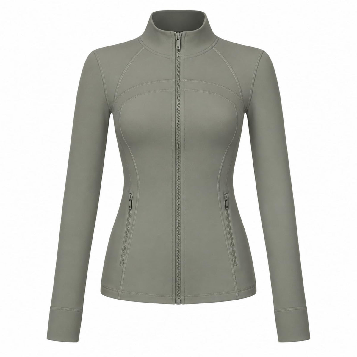Women's Zip Up Athletic Jacket, Long Sleeve Slim Fit Workout Layer