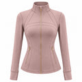 Women's Zip Up Athletic Jacket, Long Sleeve Slim Fit Workout Layer