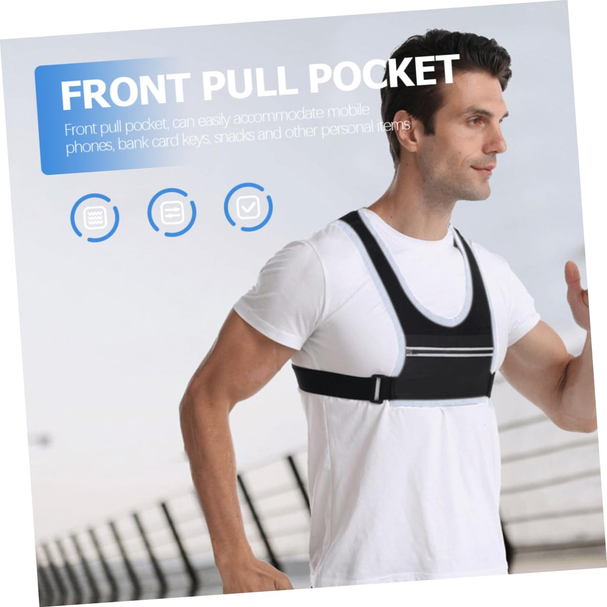 Reflective Running Vest with Adjustable Belt & Pockets