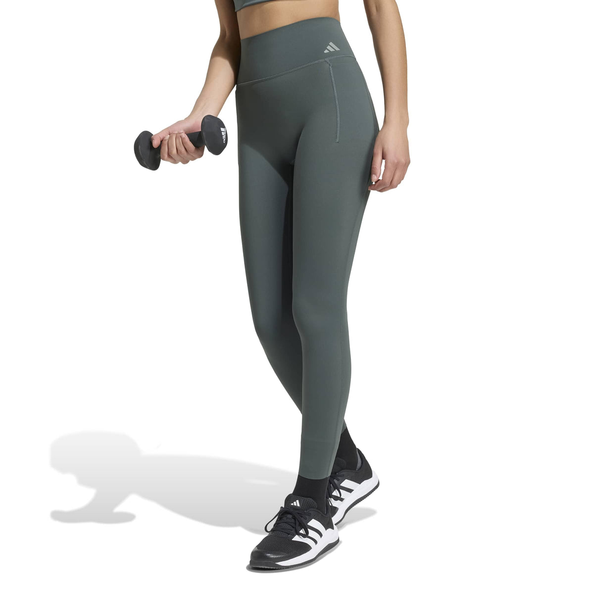 adidas Womens Optime Workout Contour Full Length Leggings Casual - Black