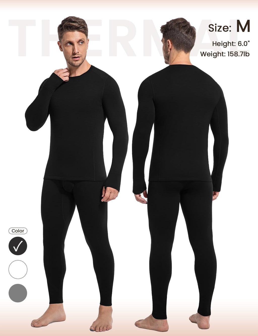Men’s Fleece-Lined Thermal Underwear Set