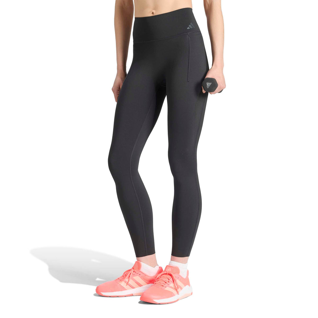 adidas Womens Optime Workout Contour Full Length Leggings Casual - Black