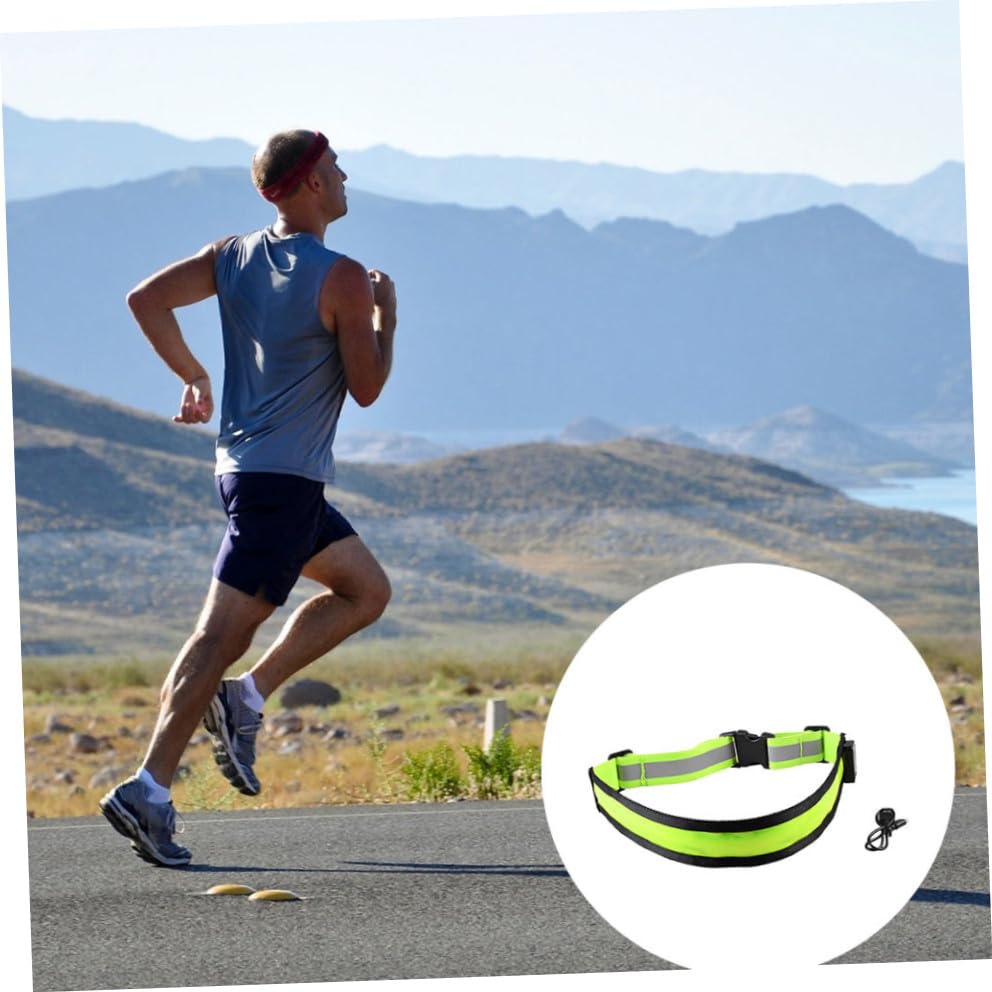 Green Rechargeable LED Reflective Running Belt for Mountain Climbing