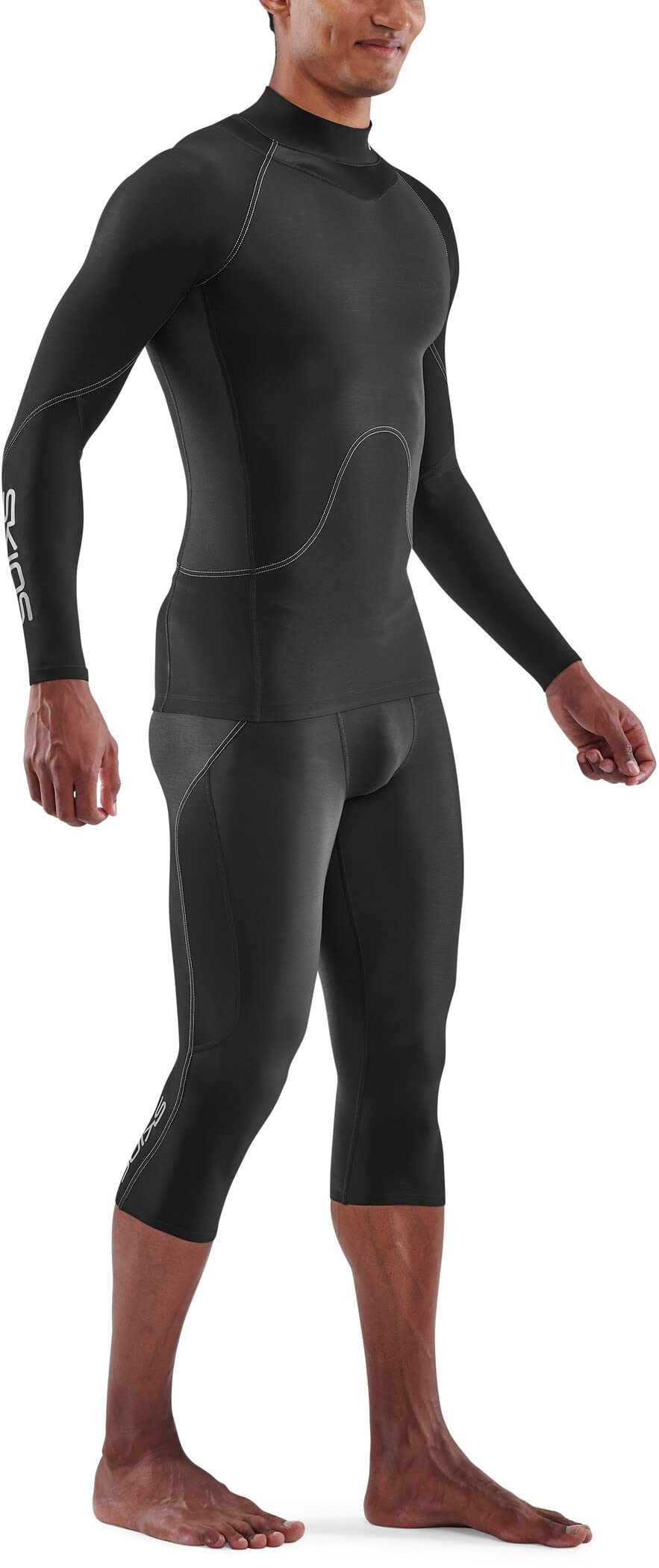 Skins Series-3 Mens Compression Top L/S Thermal L Black