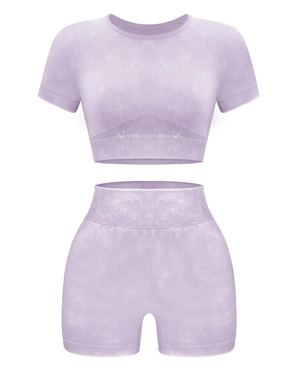 Women Workout Sets 2 Piece Seamless Gym Shorts Crop Top