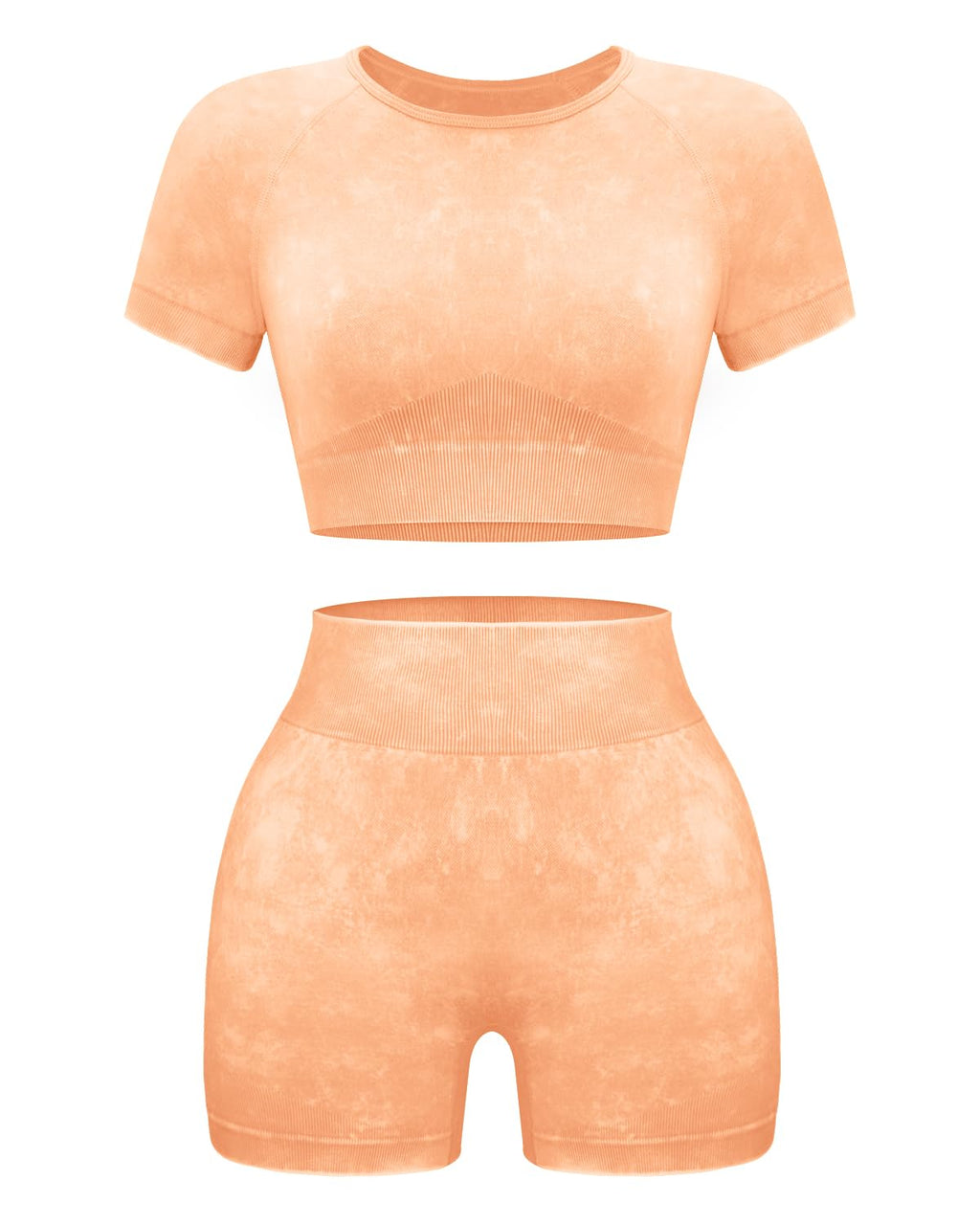 Women Workout Sets 2 Piece Seamless Gym Shorts Crop Top
