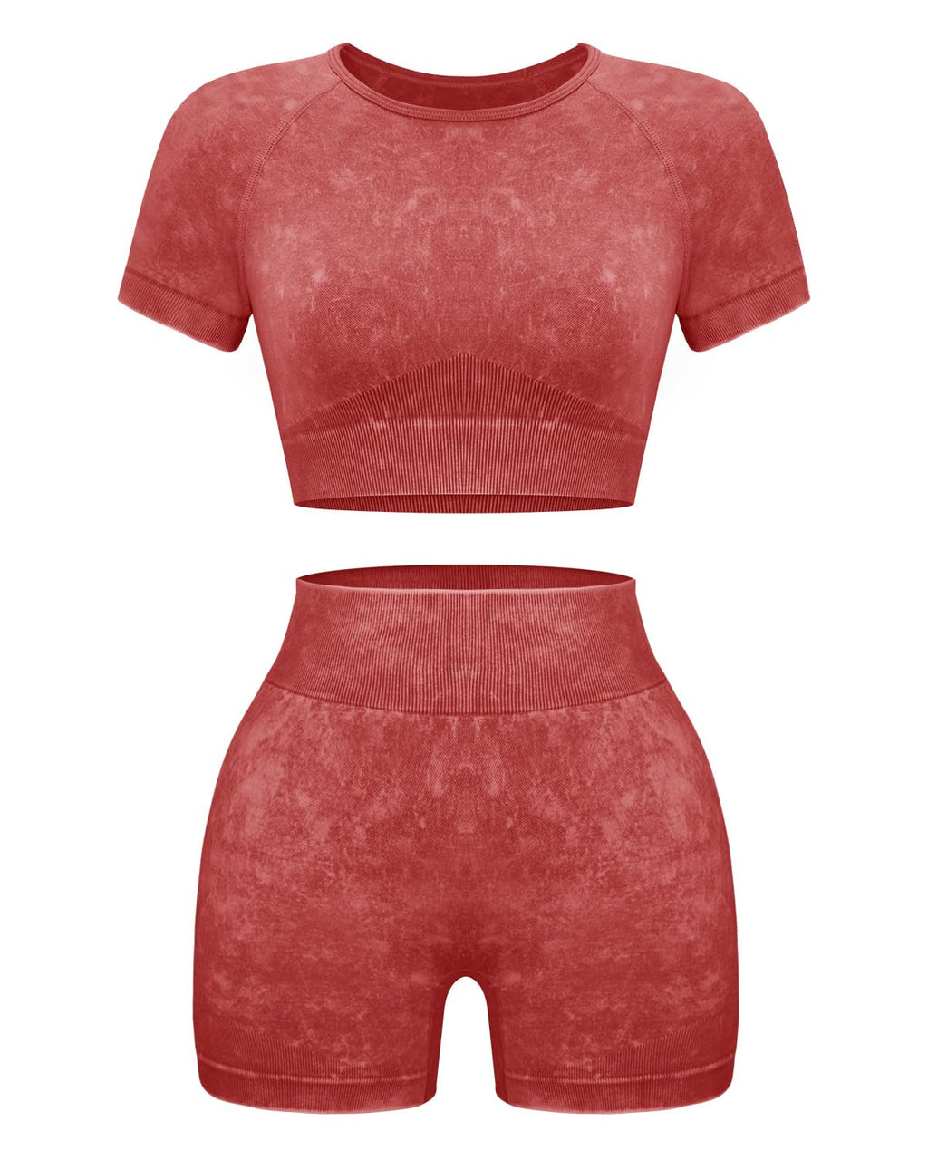 Women Workout Sets 2 Piece Seamless Gym Shorts Crop Top
