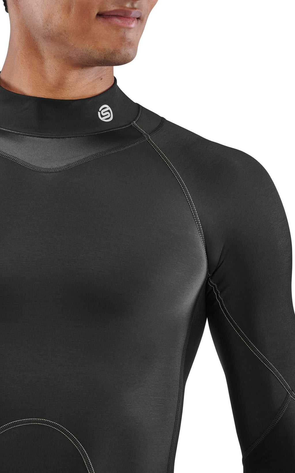 Skins Series-3 Mens Compression Top L/S Thermal L Black